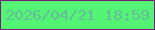 文字の大きさ：4、枠の色：771c78、背景の色：53f374、文字の色：65bc9d 無料ブログパーツのブログ時計