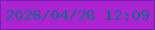 文字の大きさ：2、枠の色：771eb6、背景の色：ac23d2、文字の色：13668b 無料ブログパーツのブログ時計