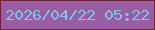 文字の大きさ：1、枠の色：771f32、背景の色：995da2、文字の色：81c2ea 無料ブログパーツのブログ時計