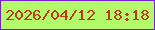 文字の大きさ：2、枠の色：7720d1、背景の色：b2fa69、文字の色：bc3b20 無料ブログパーツのブログ時計