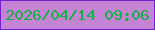 文字の大きさ：4、枠の色：7720d3、背景の色：c583d3、文字の色：0db243 無料ブログパーツのブログ時計