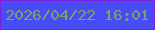 文字の大きさ：2、枠の色：7722de、背景の色：474cf5、文字の色：7aa16c 無料ブログパーツのブログ時計