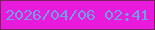 文字の大きさ：1、枠の色：772460、背景の色：e81adb、文字の色：749ce2 無料ブログパーツのブログ時計