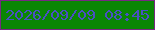 文字の大きさ：5、枠の色：772882、背景の色：0a8604、文字の色：4950c3 無料ブログパーツのブログ時計