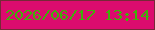 文字の大きさ：2、枠の色：772937、背景の色：dc0c6e、文字の色：3fb00a 無料ブログパーツのブログ時計