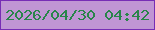 文字の大きさ：2、枠の色：772db5、背景の色：c095d4、文字の色：29854a 無料ブログパーツのブログ時計