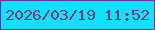 文字の大きさ：3、枠の色：772e93、背景の色：10e1fb、文字の色：813778 無料ブログパーツのブログ時計