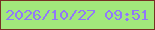 文字の大きさ：2、枠の色：773124、背景の色：a2e87c、文字の色：9178f8 無料ブログパーツのブログ時計