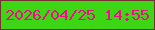 文字の大きさ：2、枠の色：773133、背景の色：3dd615、文字の色：f10d8a 無料ブログパーツのブログ時計