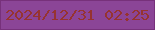 文字の大きさ：4、枠の色：77317b、背景の色：8b4597、文字の色：963331 無料ブログパーツのブログ時計