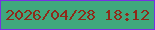 文字の大きさ：4、枠の色：7731e2、背景の色：40a87d、文字の色：8f2a19 無料ブログパーツのブログ時計
