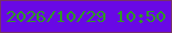 文字の大きさ：5、枠の色：773267、背景の色：6908e5、文字の色：2f9725 無料ブログパーツのブログ時計