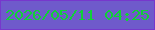 文字の大きさ：1、枠の色：7737cc、背景の色：6f5acb、文字の色：11d038 無料ブログパーツのブログ時計