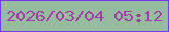 文字の大きさ：2、枠の色：7738ed、背景の色：96bb9f、文字の色：a33ba8 無料ブログパーツのブログ時計