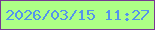 文字の大きさ：3、枠の色：773993、背景の色：adff86、文字の色：5493ec 無料ブログパーツのブログ時計