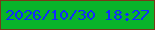 文字の大きさ：2、枠の色：773a18、背景の色：08b42a、文字の色：102bfd 無料ブログパーツのブログ時計
