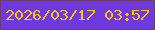 文字の大きさ：1、枠の色：773a68、背景の色：6e3adf、文字の色：fbc414 無料ブログパーツのブログ時計