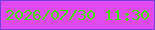 文字の大きさ：2、枠の色：773adc、背景の色：df4bef、文字の色：4eda10 無料ブログパーツのブログ時計