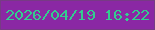 文字の大きさ：1、枠の色：773b85、背景の色：8a28a4、文字の色：33cd8f 無料ブログパーツのブログ時計