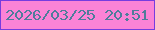 文字の大きさ：5、枠の色：773cdf、背景の色：fb83d6、文字の色：4f7c9b 無料ブログパーツのブログ時計