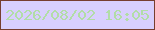 文字の大きさ：5、枠の色：773e2f、背景の色：d8cffe、文字の色：b2dda7 無料ブログパーツのブログ時計