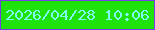 文字の大きさ：3、枠の色：773eec、背景の色：1fe20b、文字の色：80f8f3 無料ブログパーツのブログ時計