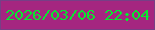 文字の大きさ：4、枠の色：773f86、背景の色：a52680、文字の色：07e830 無料ブログパーツのブログ時計