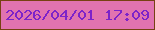 文字の大きさ：1、枠の色：774113、背景の色：e173b0、文字の色：7c23c9 無料ブログパーツのブログ時計