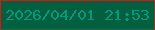 文字の大きさ：5、枠の色：77422f、背景の色：025f3f、文字の色：099879 無料ブログパーツのブログ時計