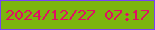 文字の大きさ：5、枠の色：7742f6、背景の色：7cb50f、文字の色：e00f64 無料ブログパーツのブログ時計