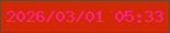 文字の大きさ：1、枠の色：774324、背景の色：d22803、文字の色：fe208e 無料ブログパーツのブログ時計