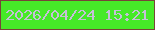 文字の大きさ：1、枠の色：774538、背景の色：46ea28、文字の色：c5c0d7 無料ブログパーツのブログ時計