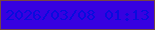 文字の大きさ：4、枠の色：774544、背景の色：3701e0、文字の色：090bde 無料ブログパーツのブログ時計