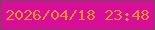 文字の大きさ：2、枠の色：774661、背景の色：d80e98、文字の色：df8e30 無料ブログパーツのブログ時計