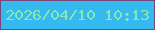 文字の大きさ：2、枠の色：774775、背景の色：34b9f0、文字の色：87e8b4 無料ブログパーツのブログ時計