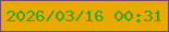 文字の大きさ：3、枠の色：77486a、背景の色：e9aa00、文字の色：38a019 無料ブログパーツのブログ時計