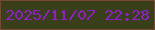 文字の大きさ：2、枠の色：774934、背景の色：383f19、文字の色：911dcb 無料ブログパーツのブログ時計