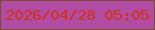 文字の大きさ：1、枠の色：774c38、背景の色：b24ca2、文字の色：ce321a 無料ブログパーツのブログ時計