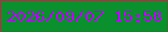 文字の大きさ：5、枠の色：774e3c、背景の色：0a902c、文字の色：b400f8 無料ブログパーツのブログ時計