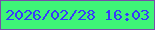 文字の大きさ：2、枠の色：774ea9、背景の色：3ef577、文字の色：373afb 無料ブログパーツのブログ時計