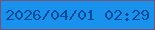 文字の大きさ：4、枠の色：775275、背景の色：1892ed、文字の色：034b98 無料ブログパーツのブログ時計