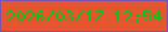 文字の大きさ：1、枠の色：7752b1、背景の色：e55630、文字の色：06c517 無料ブログパーツのブログ時計