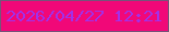 文字の大きさ：2、枠の色：77537a、背景の色：f10878、文字の色：a230e9 無料ブログパーツのブログ時計