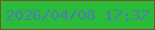 文字の大きさ：4、枠の色：775424、背景の色：2abb3b、文字の色：4780ae 無料ブログパーツのブログ時計