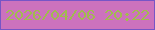 文字の大きさ：4、枠の色：7755c6、背景の色：cc72bd、文字の色：a1bb4f 無料ブログパーツのブログ時計