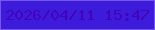 文字の大きさ：3、枠の色：7755ec、背景の色：3d1bda、文字の色：4203ba 無料ブログパーツのブログ時計