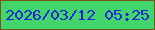 文字の大きさ：4、枠の色：775618、背景の色：42d56c、文字の色：1e27d8 無料ブログパーツのブログ時計
