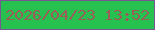 文字の大きさ：4、枠の色：775692、背景の色：26c14f、文字の色：9c5c5a 無料ブログパーツのブログ時計