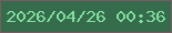文字の大きさ：2、枠の色：775c64、背景の色：356c4c、文字の色：81de9e 無料ブログパーツのブログ時計