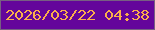 文字の大きさ：2、枠の色：775f82、背景の色：64059b、文字の色：fbae4b 無料ブログパーツのブログ時計